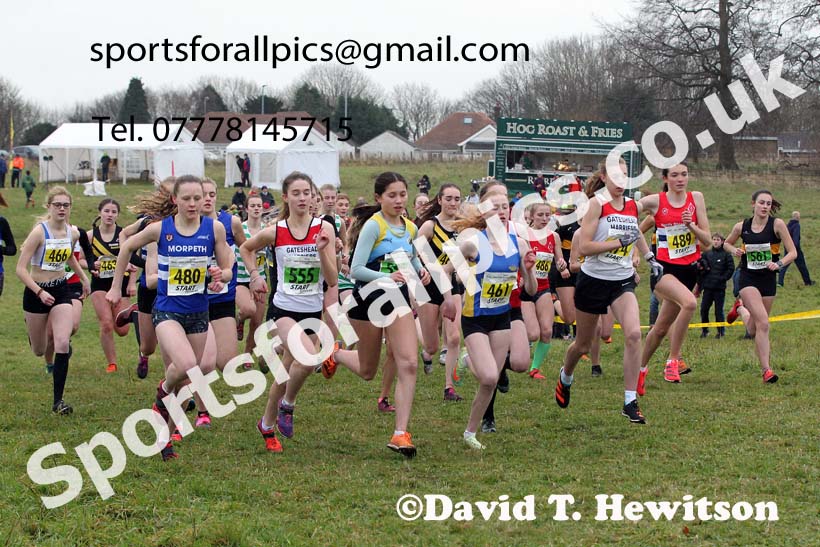 Womens under-17s and under-20s, 2021 North Eastern Cross Country Championships, Sedgefield. Photo: David T. Hewitson/Sports for All Pics